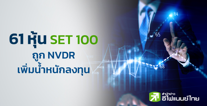 NVDR ถือเพิ่ม 61 หุ้น SET100 สูงสุด 8.17%